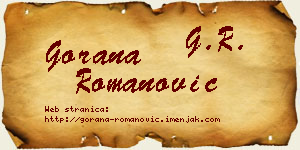 Gorana Romanović vizit kartica